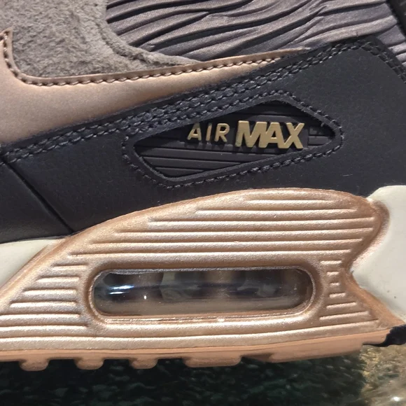 Nike Air Max 90 Leather Suede Grey Pink Wmns 7.5 #768887 201 RARE - Picture 11 of 12